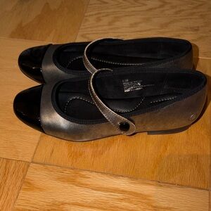 Born Black and Silver Pandi Mary Jane Flats 6.5